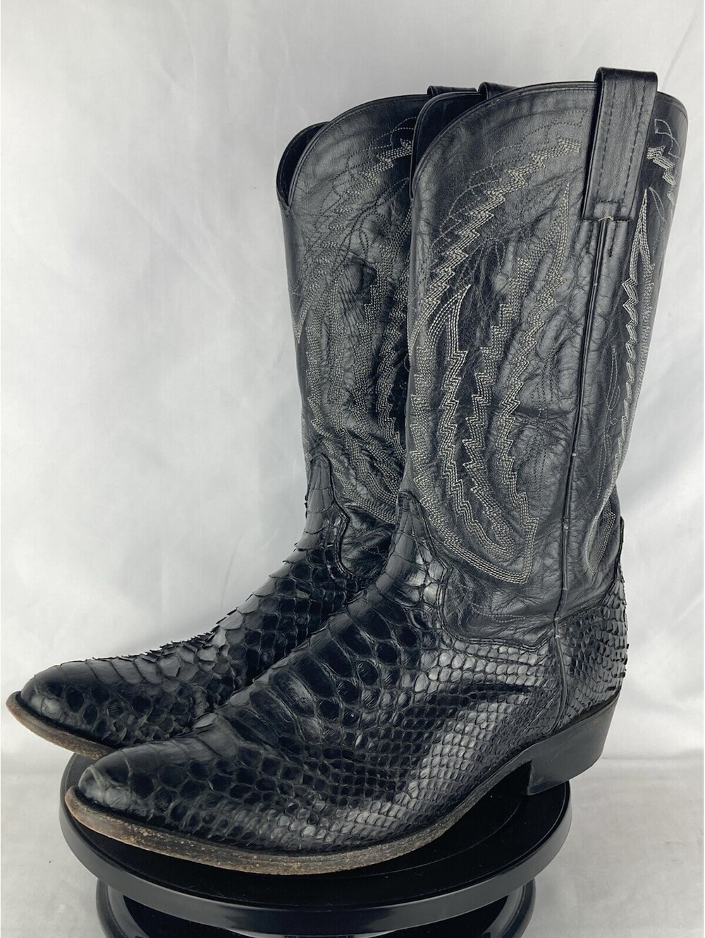 Men’s Size 12 D Dan Post Black Python Snake Skin Western Cowboy Boots DP3037